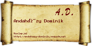 Andaházy Dominik névjegykártya